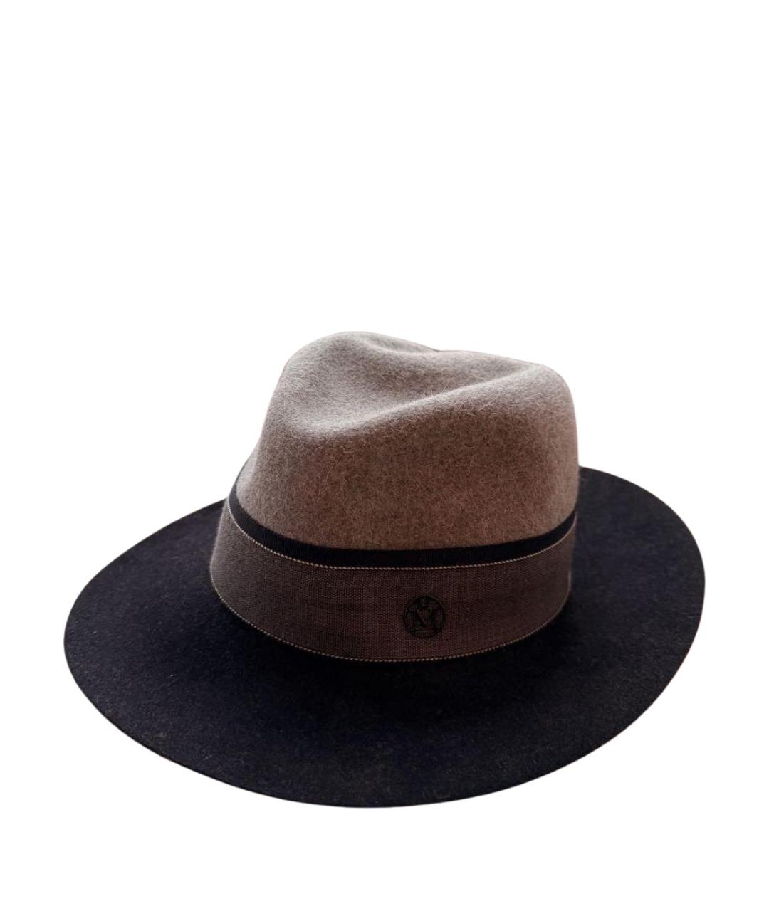 MAISON MICHEL Темно-синяя шерстяная шляпа, фото 1