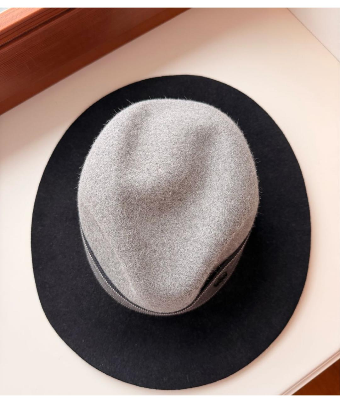 MAISON MICHEL Темно-синяя шерстяная шляпа, фото 3