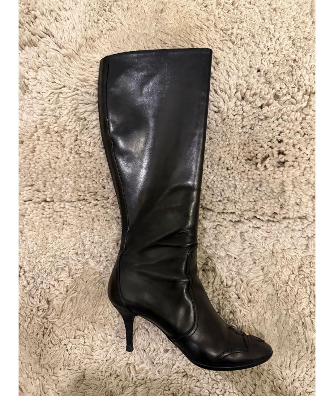 LOUIS VUITTON Черные кожаные сапоги, фото 5