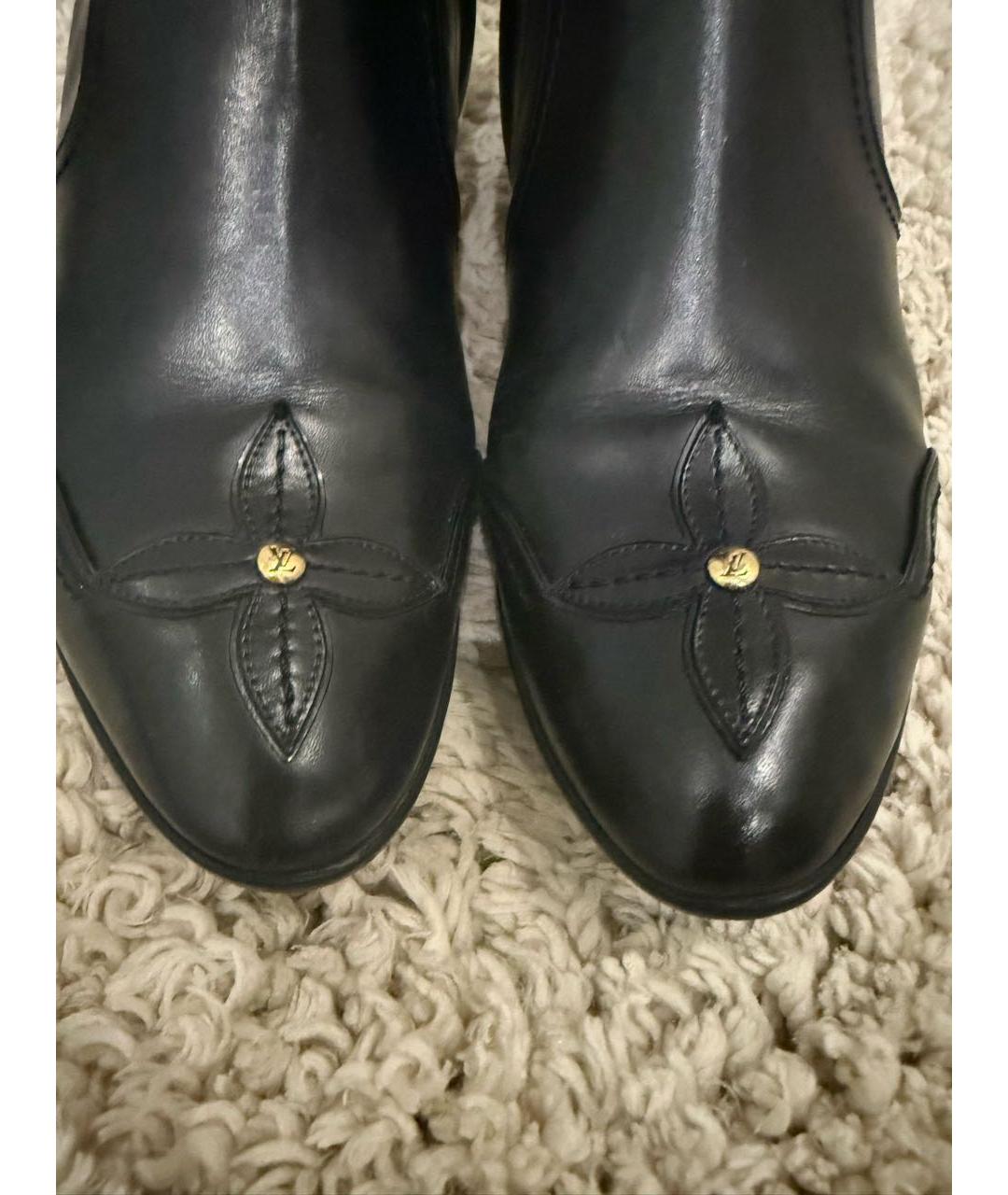 LOUIS VUITTON Черные кожаные сапоги, фото 3
