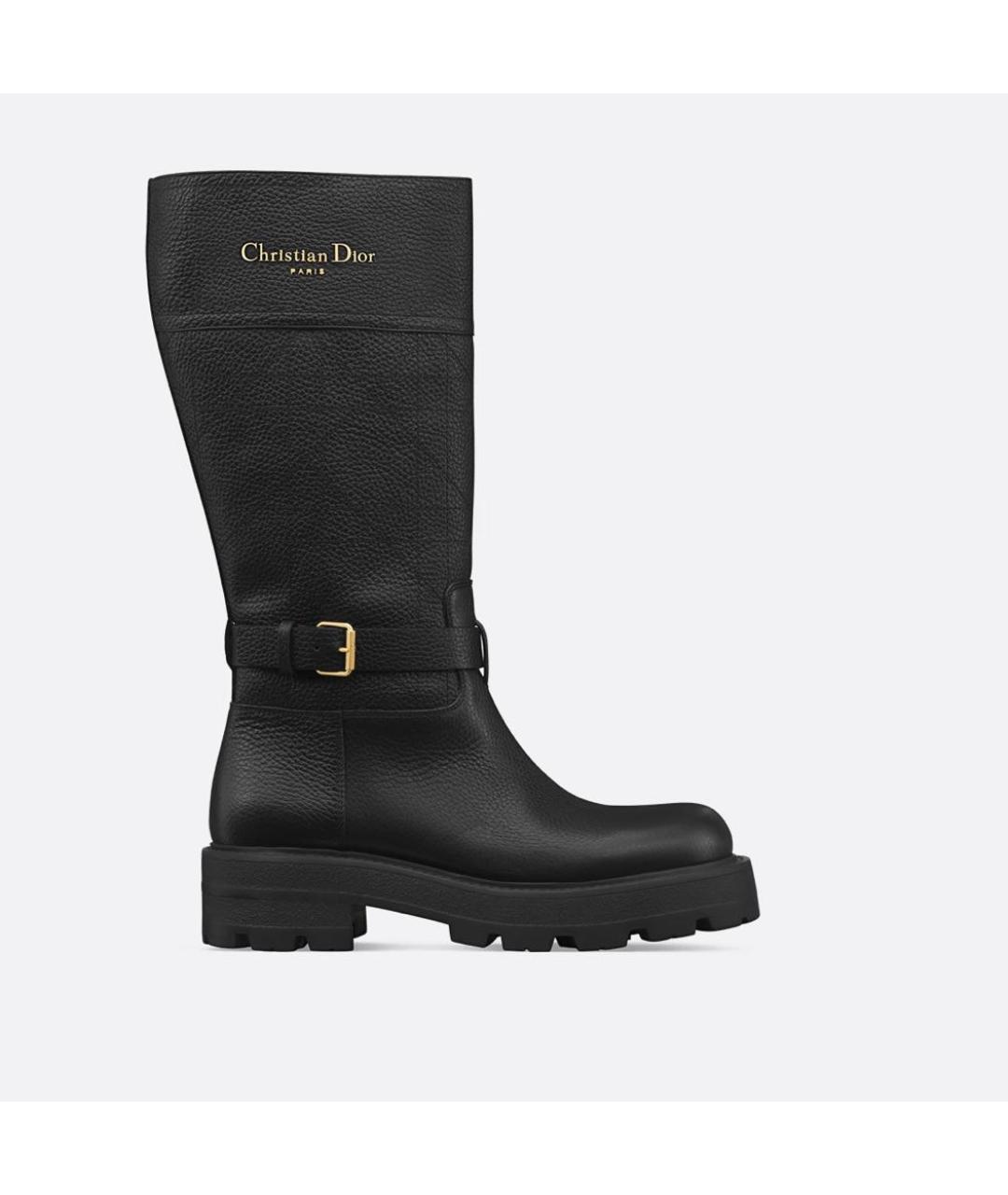 CHRISTIAN DIOR Черные кожаные сапоги, фото 2