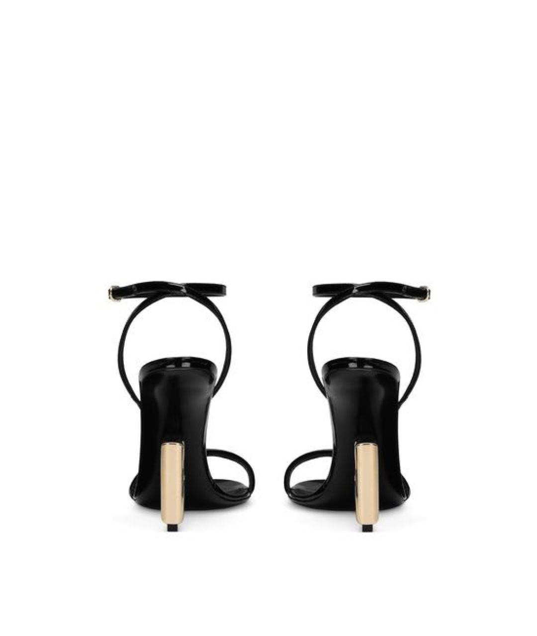DOLCE&GABBANA Черные кожаные босоножки, фото 3