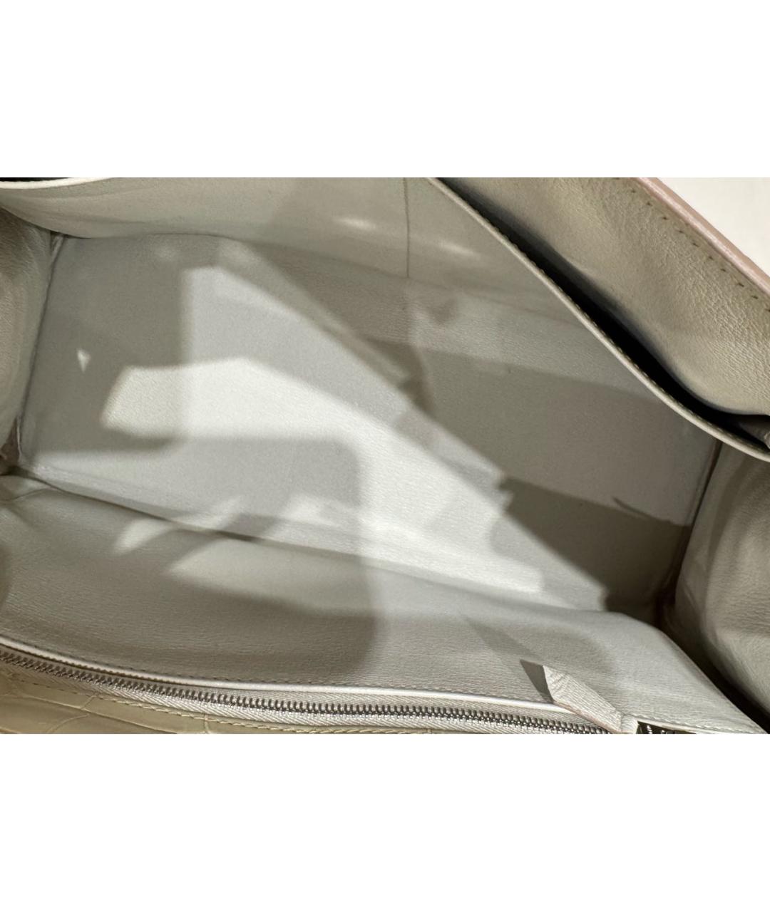 HERMES Бежевая сумка с короткими ручками из экзотической кожи, фото 3