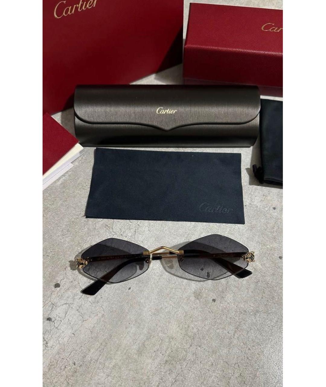 CARTIER Серые металлические солнцезащитные очки, фото 3