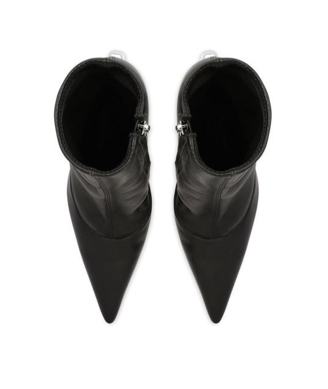 DOLCE&GABBANA Черные кожаные ботильоны, фото 3