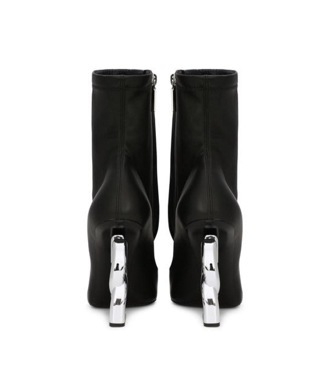 DOLCE&GABBANA Черные кожаные ботильоны, фото 4
