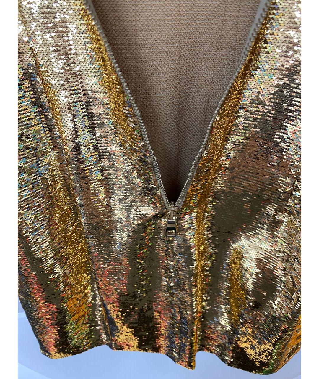 BALMAIN Золотое полиамидовое коктейльное платье, фото 5