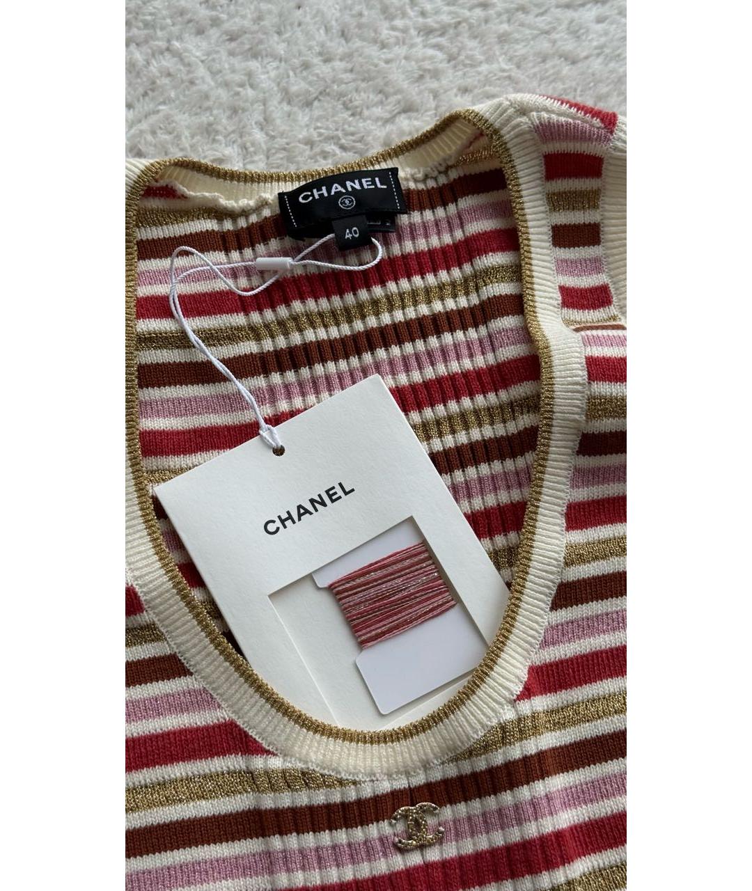 CHANEL Розовая хлопковая майка, фото 3