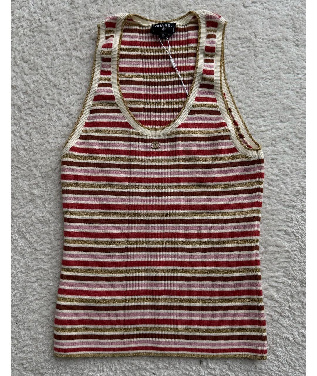 CHANEL Розовая хлопковая майка, фото 7