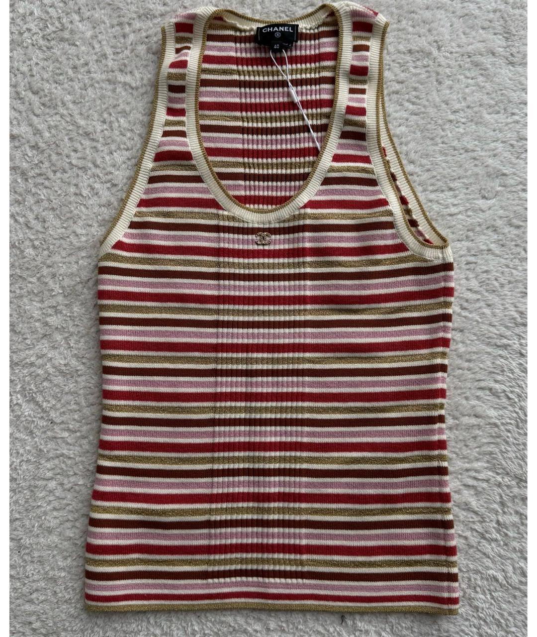 CHANEL Розовая хлопковая майка, фото 5