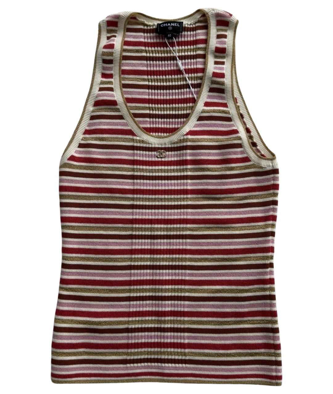 CHANEL Розовая хлопковая майка, фото 1