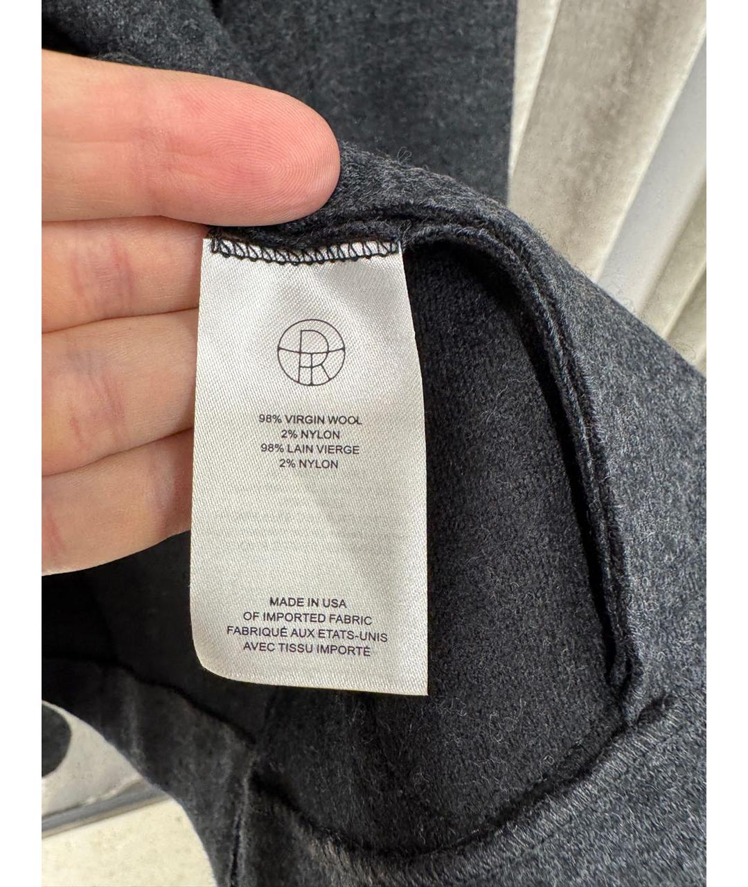 THE ROW Антрацитовый шерстяной жакет/пиджак, фото 4