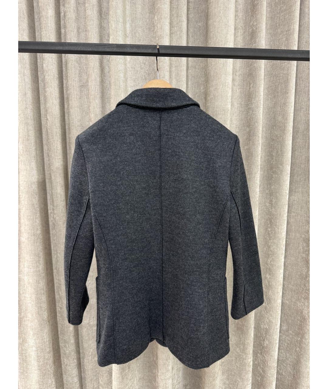 THE ROW Антрацитовый шерстяной жакет/пиджак, фото 2