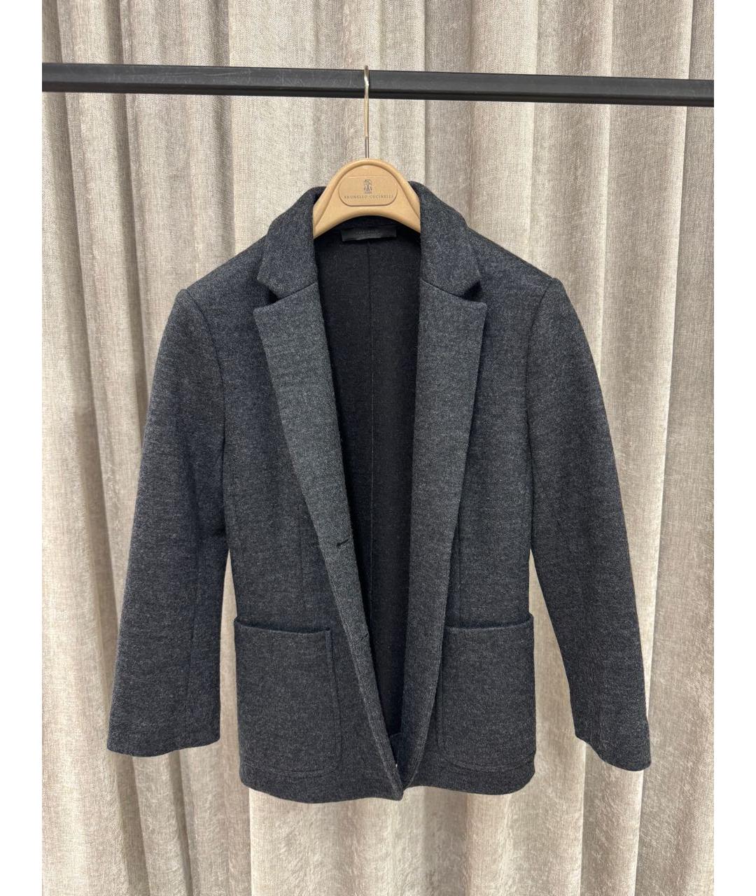 THE ROW Антрацитовый шерстяной жакет/пиджак, фото 5