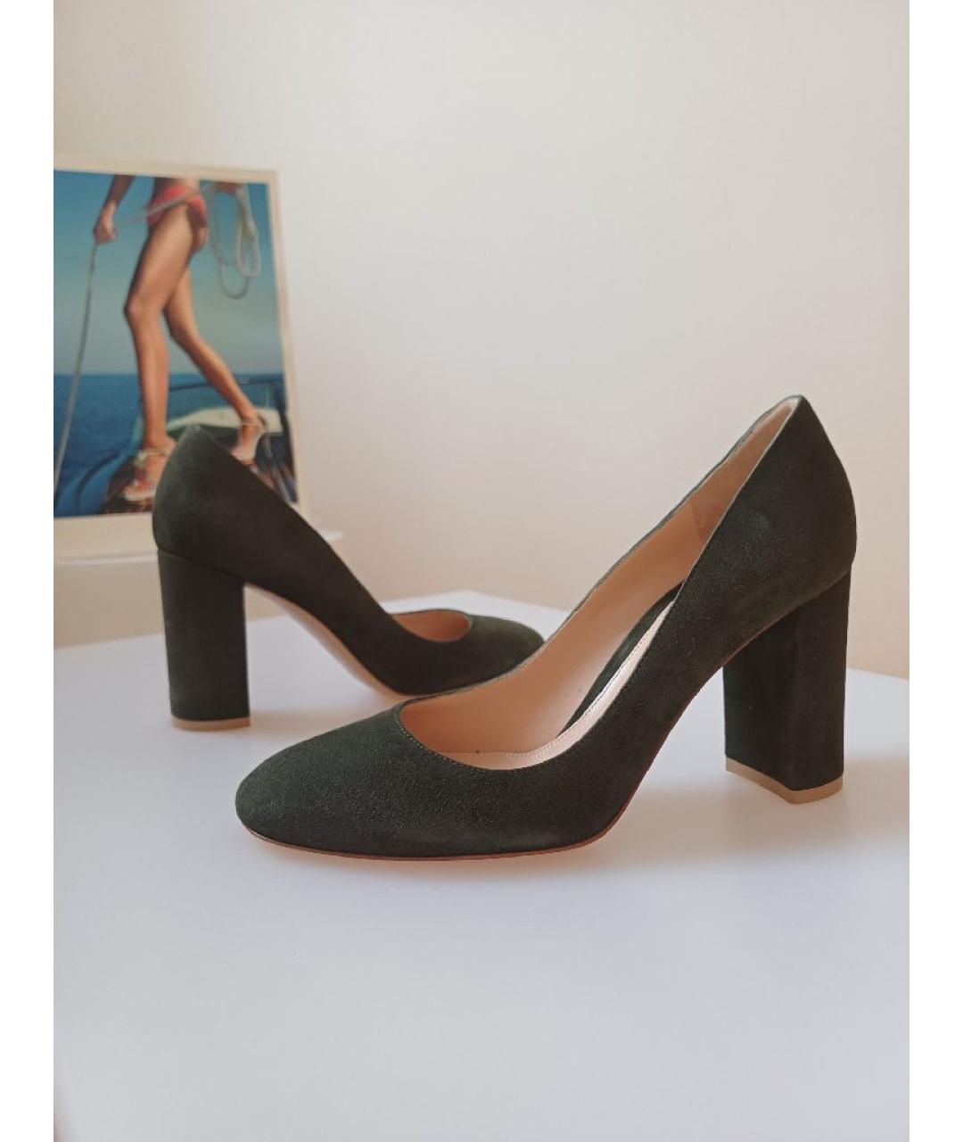 GIANVITO ROSSI Хаки замшевые туфли, фото 4
