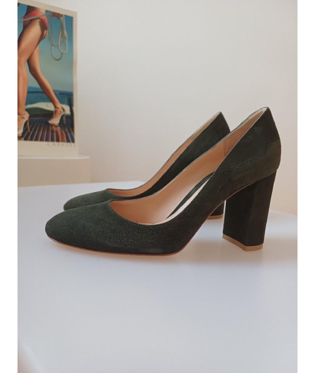 GIANVITO ROSSI Хаки замшевые туфли, фото 5
