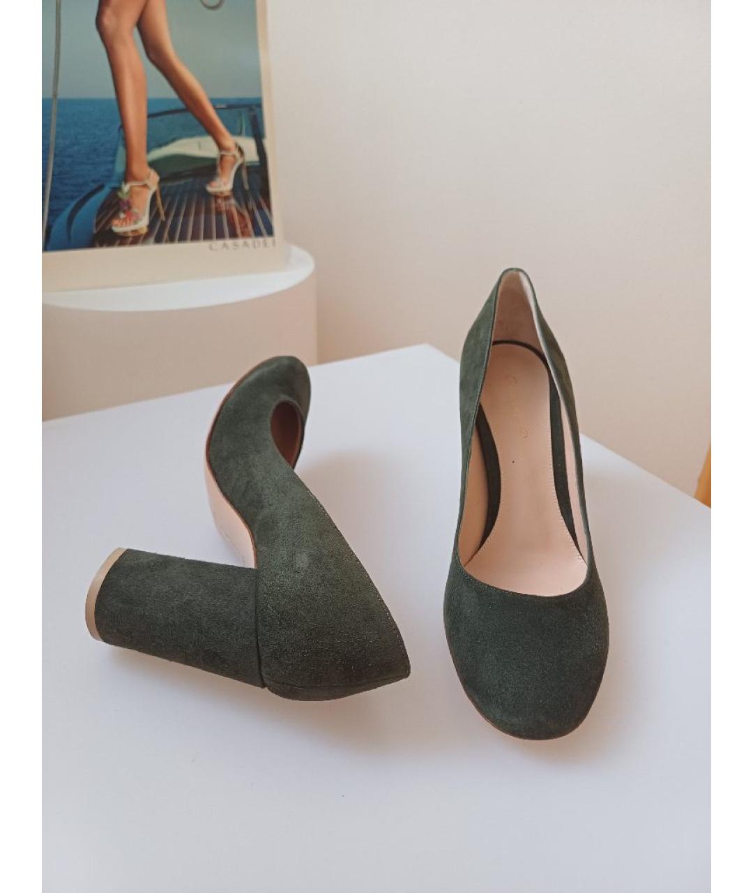GIANVITO ROSSI Хаки замшевые туфли, фото 3