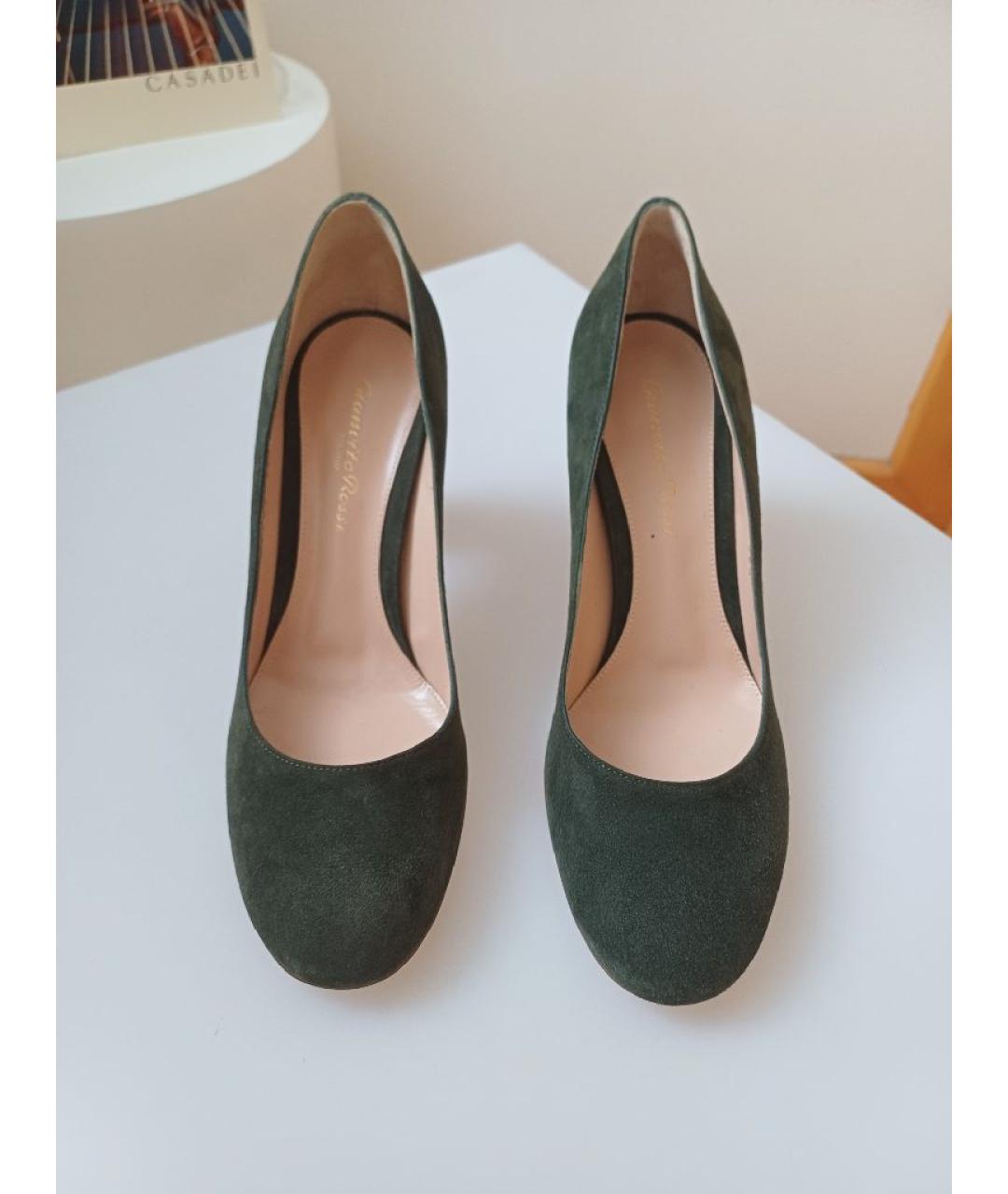 GIANVITO ROSSI Хаки замшевые туфли, фото 6