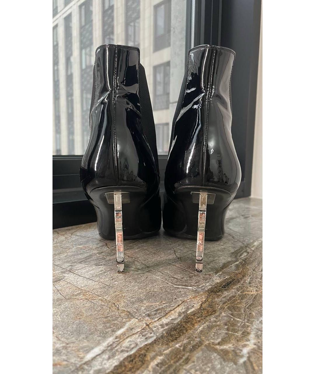 SAINT LAURENT Черные ботильоны из лакированной кожи, фото 4