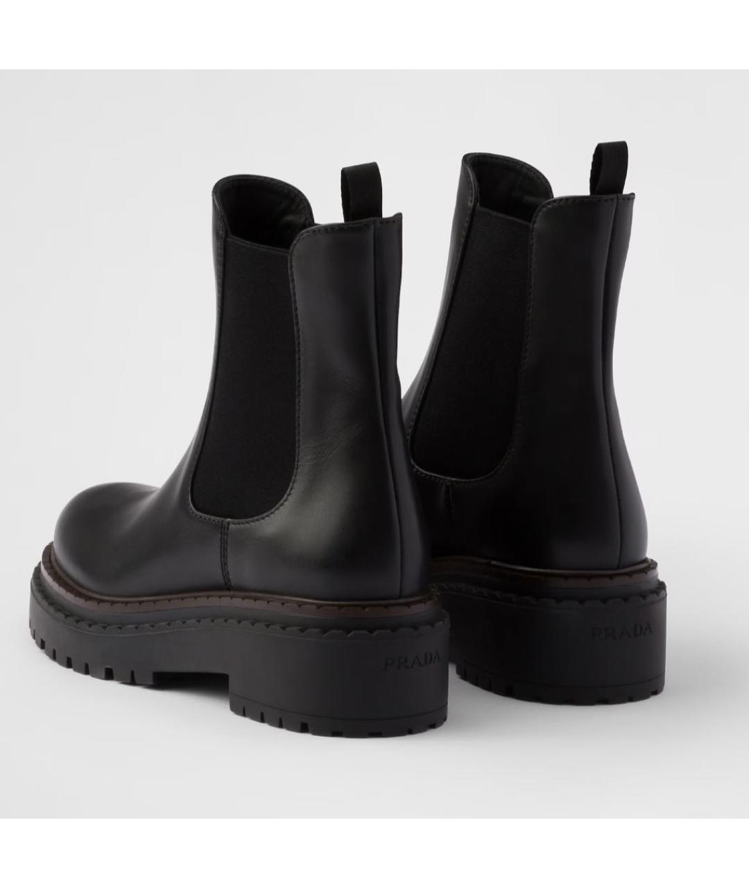 PRADA Черные кожаные ботинки, фото 4