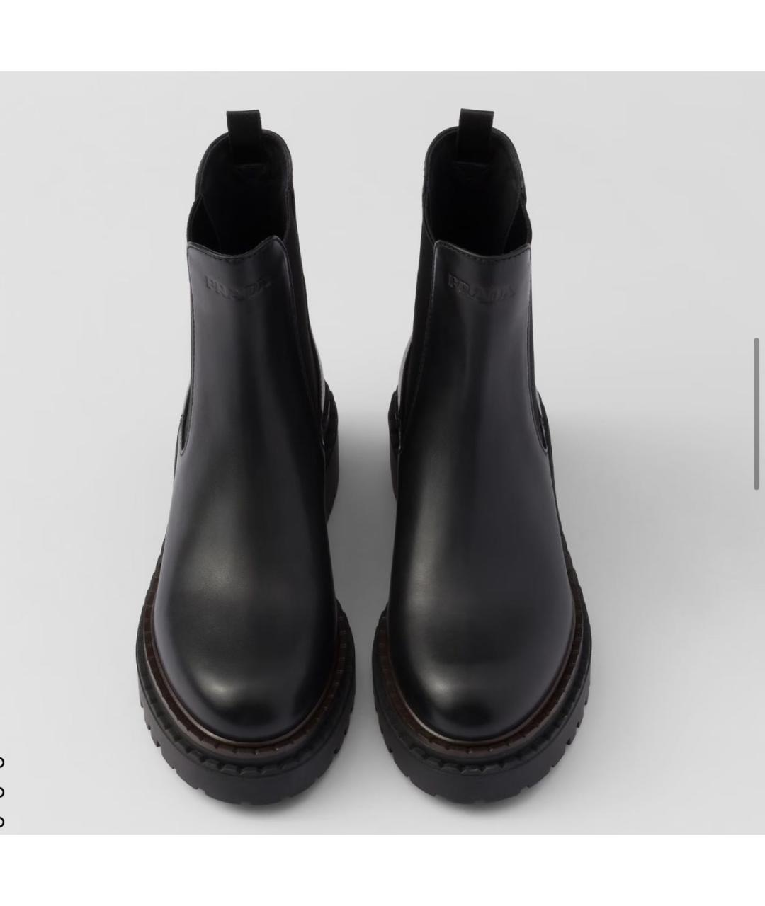 PRADA Черные кожаные ботинки, фото 2