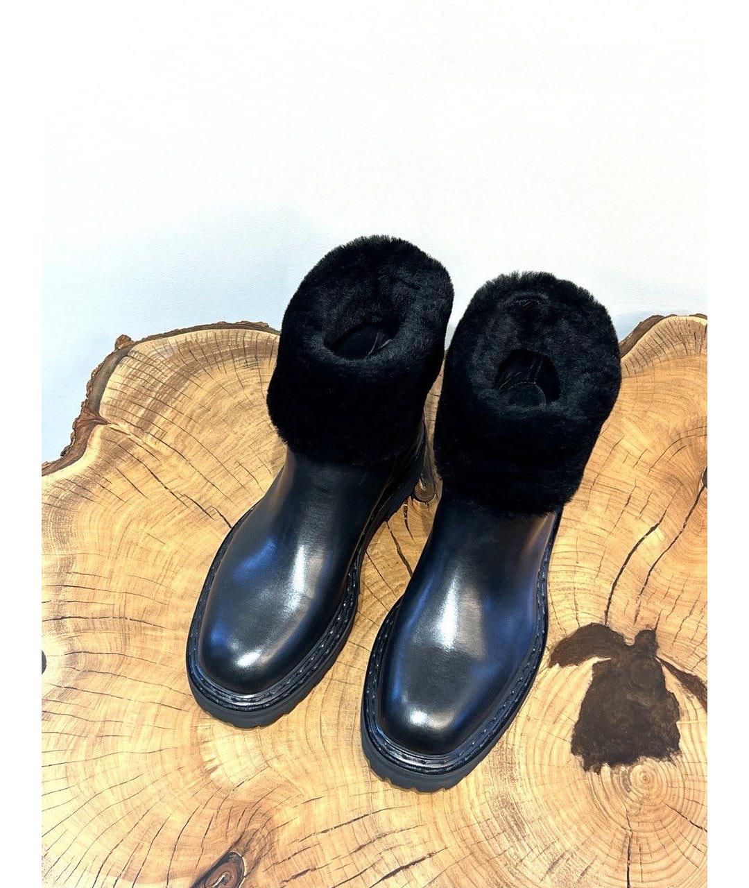 OFFICINE CREATIVE Черные кожаные полусапоги, фото 3