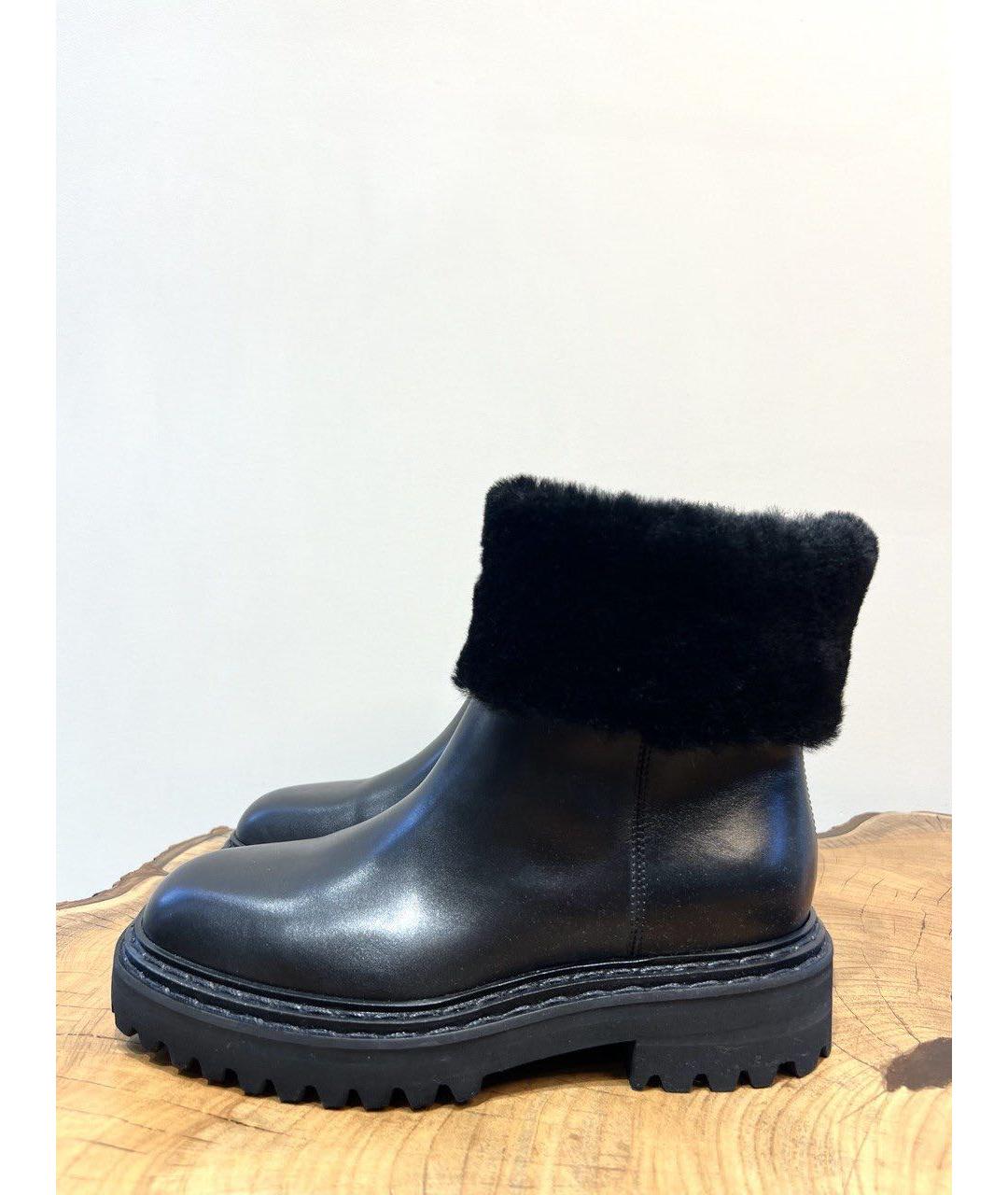 OFFICINE CREATIVE Черные кожаные полусапоги, фото 5