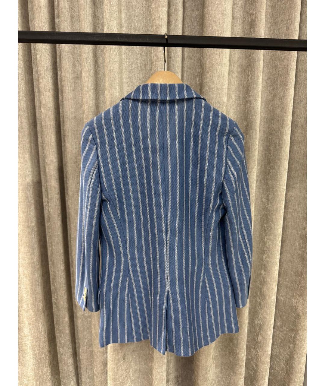 LORO PIANA Голубой хлопковый жакет/пиджак, фото 2