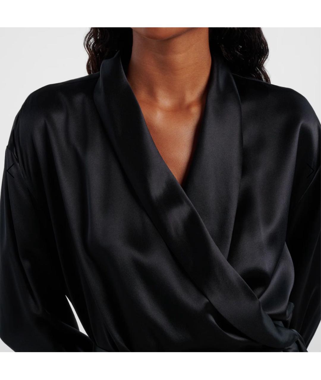THE ROW Черная шелковая блузы, фото 3