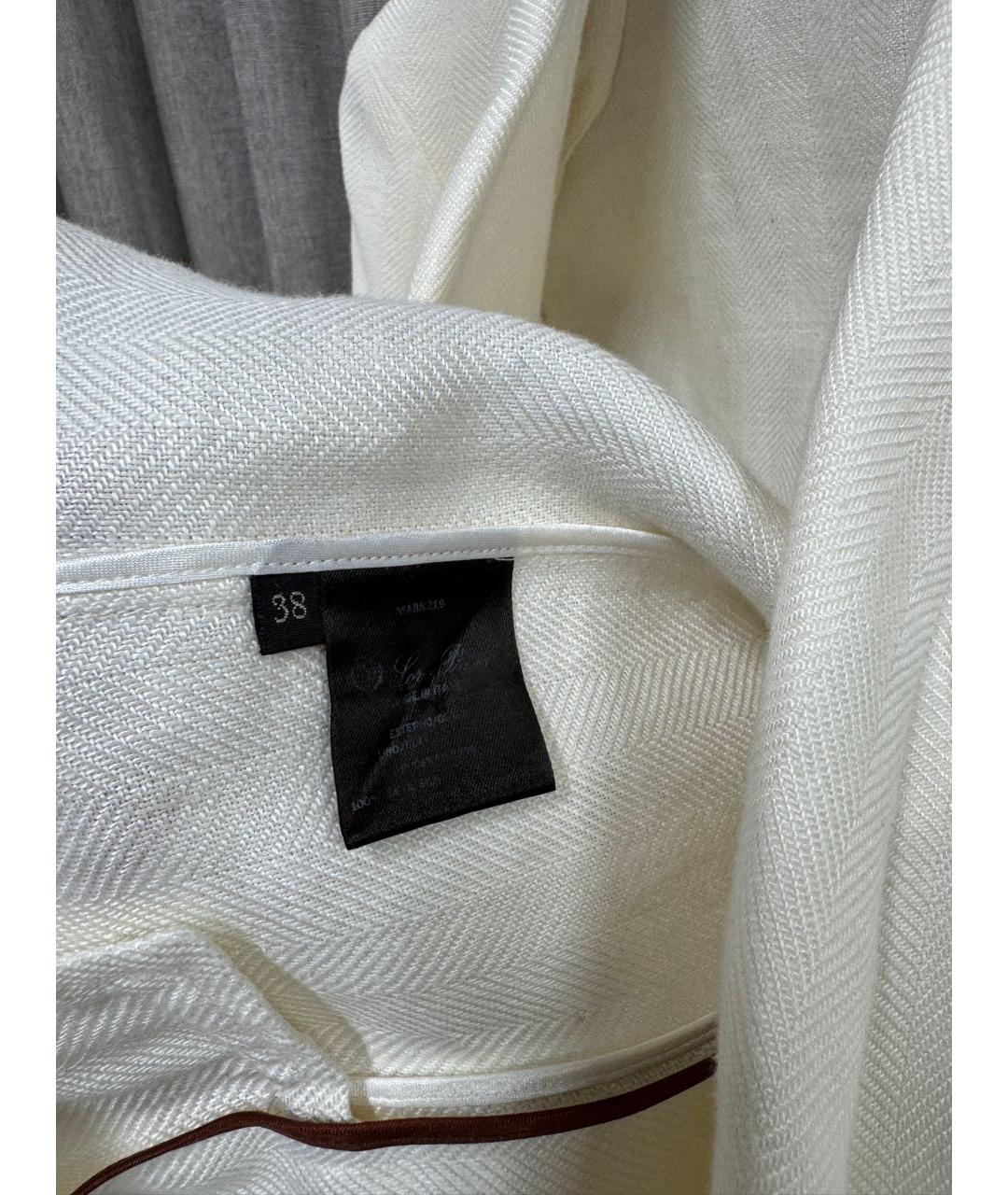 LORO PIANA Белый льняной жакет/пиджак, фото 4