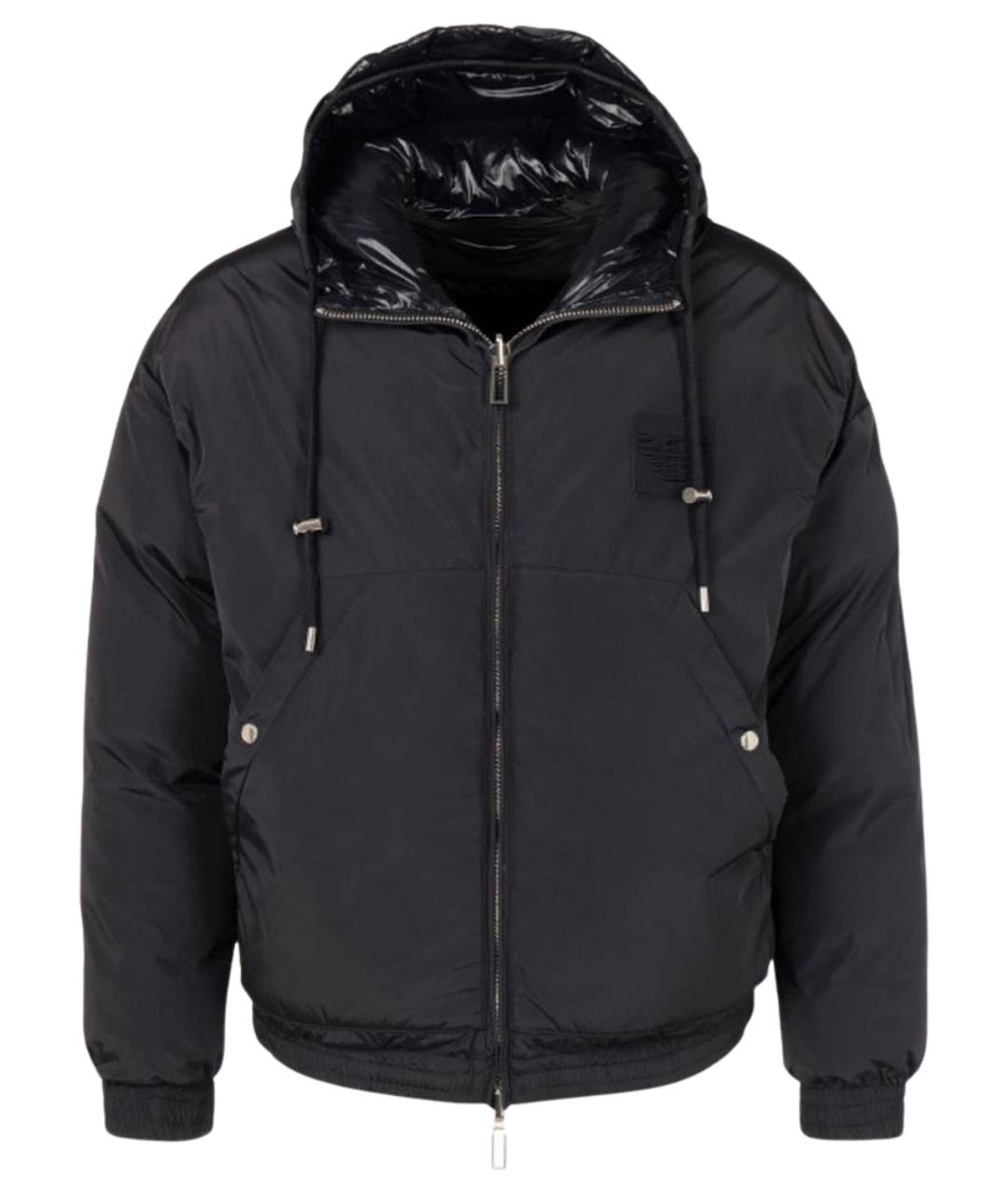 EMPORIO ARMANI Темно-синий полиэстеровый пуховик, фото 1