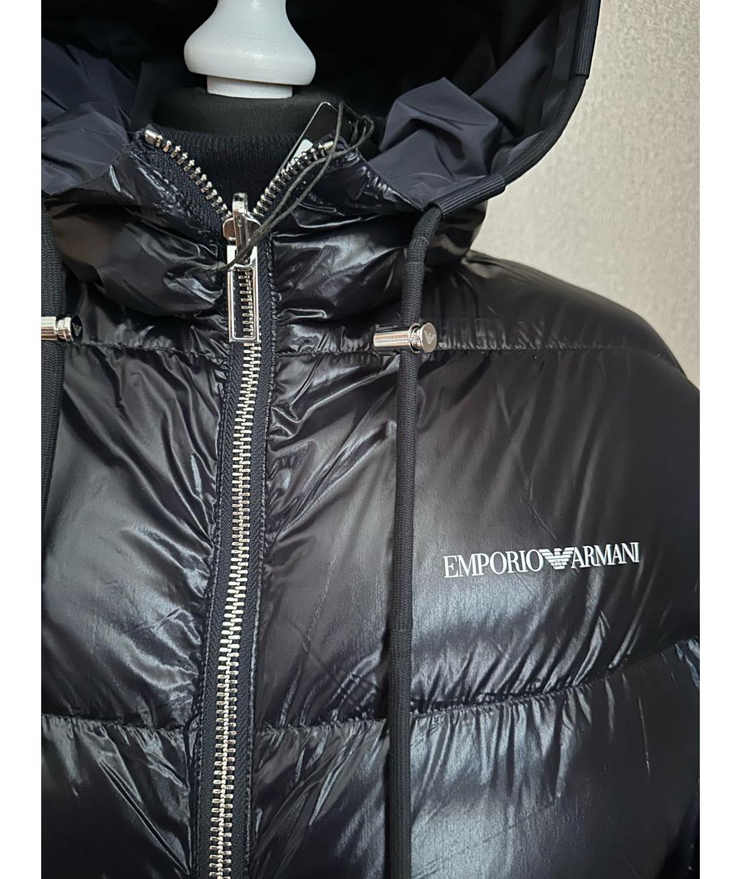 EMPORIO ARMANI Темно-синий полиэстеровый пуховик, фото 3