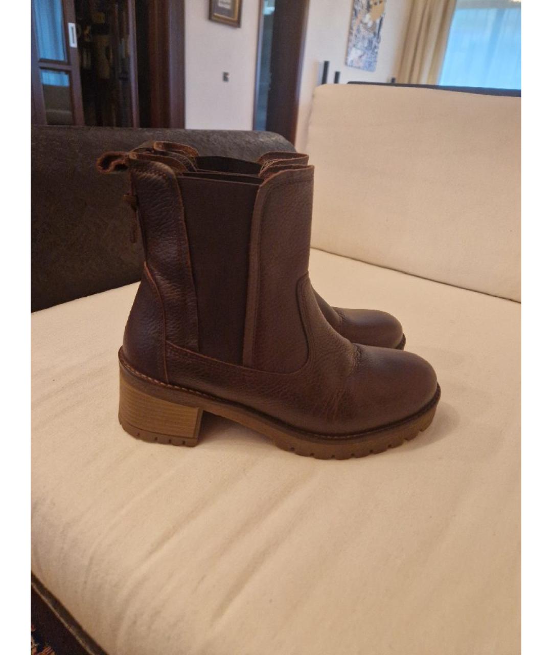 BARBOUR Коричневые кожаные полусапоги, фото 9