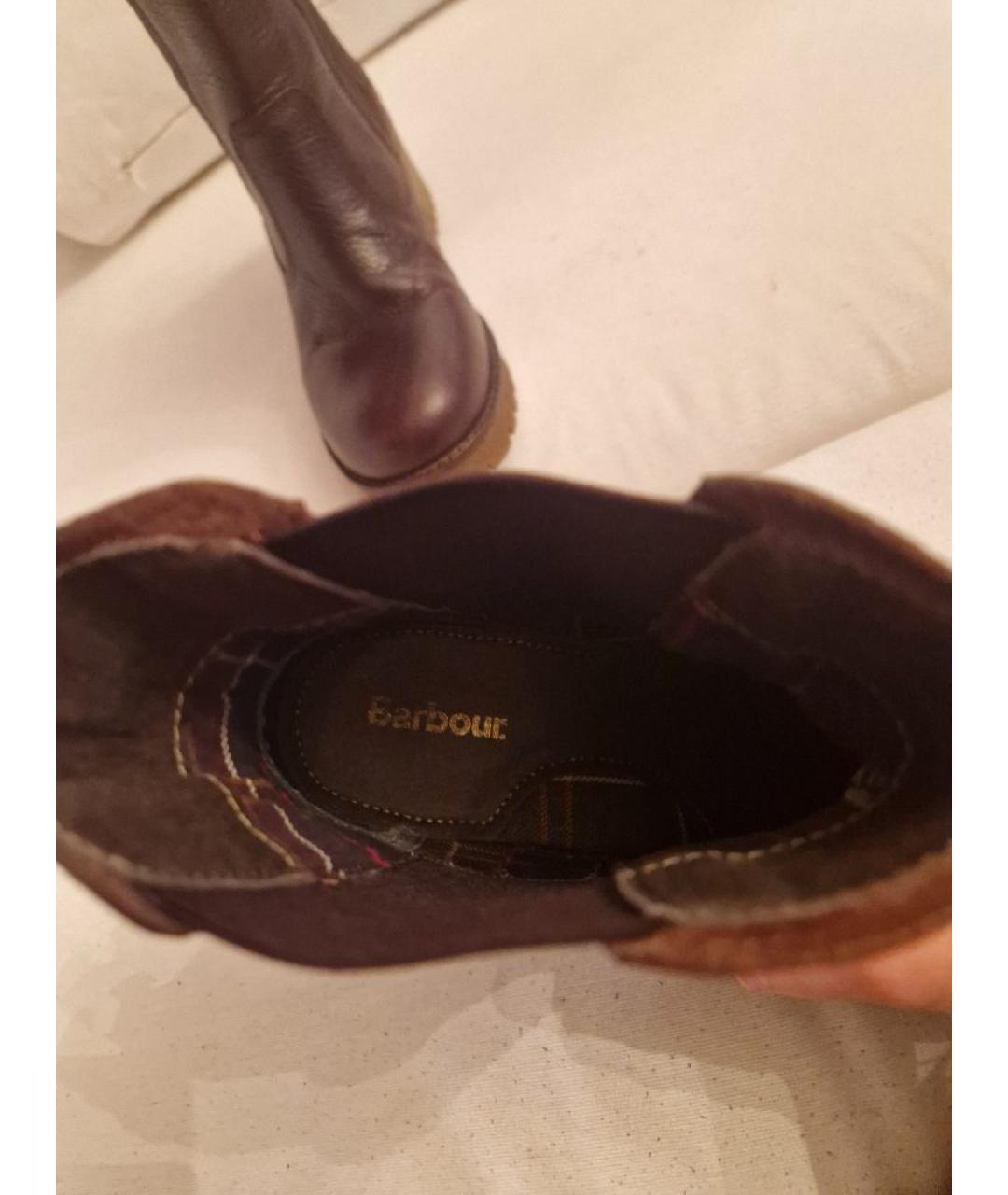 BARBOUR Коричневые кожаные полусапоги, фото 4