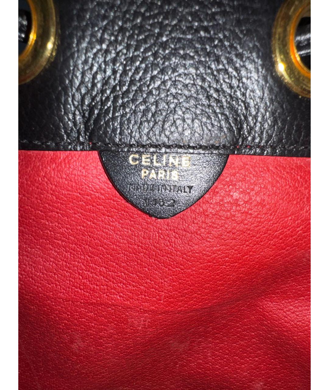 CELINE Черная кожаная сумка через плечо, фото 6