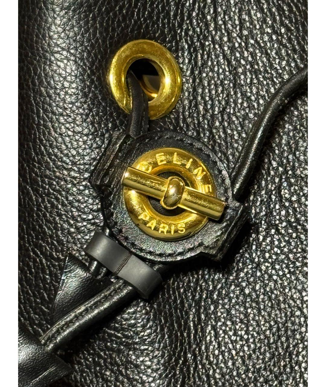 CELINE Черная кожаная сумка через плечо, фото 5