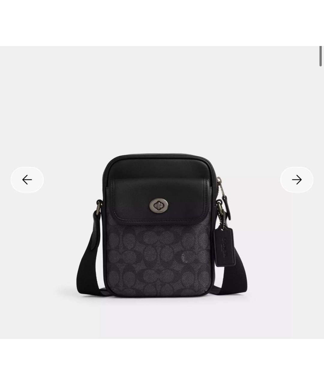 COACH Черная кожаная сумка через плечо, фото 8