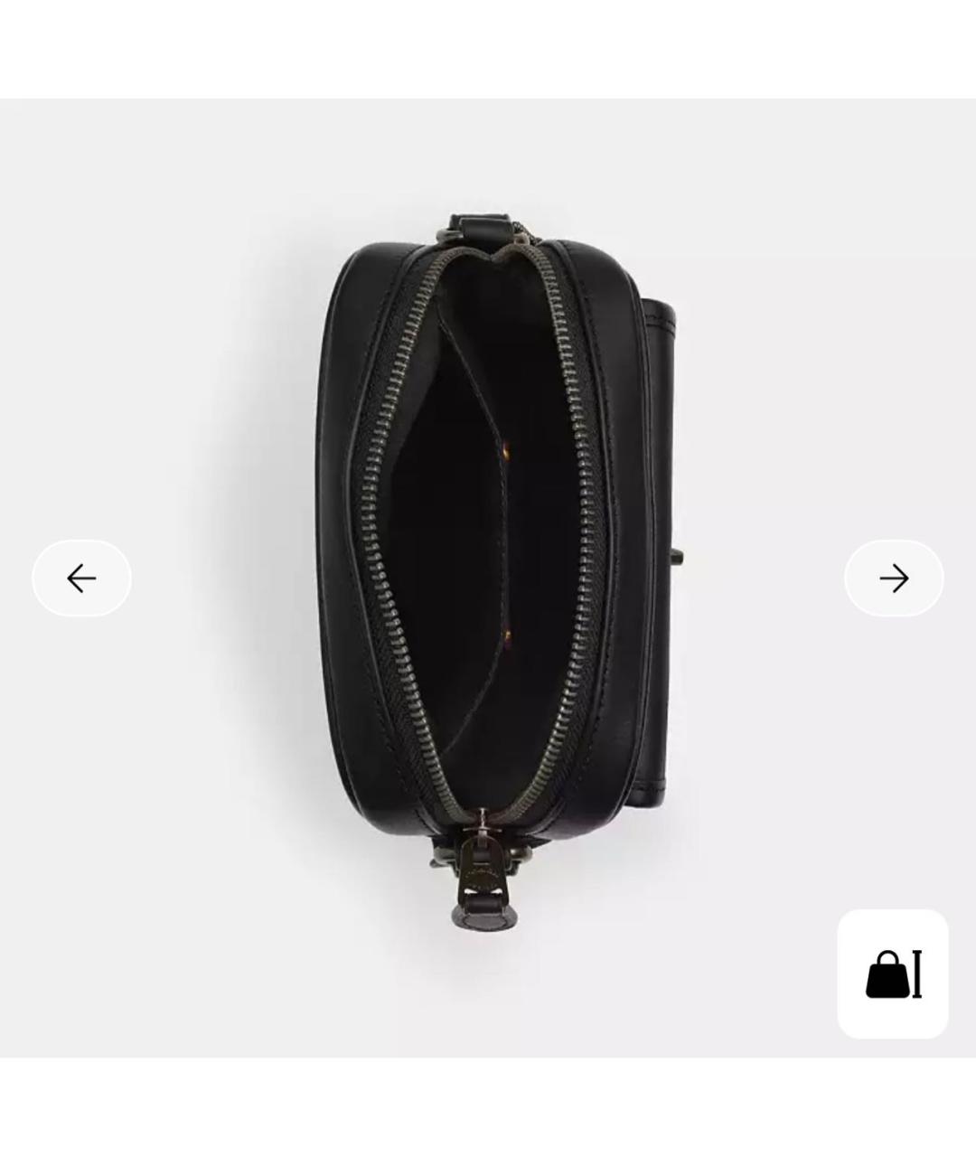 COACH Черная кожаная сумка через плечо, фото 7