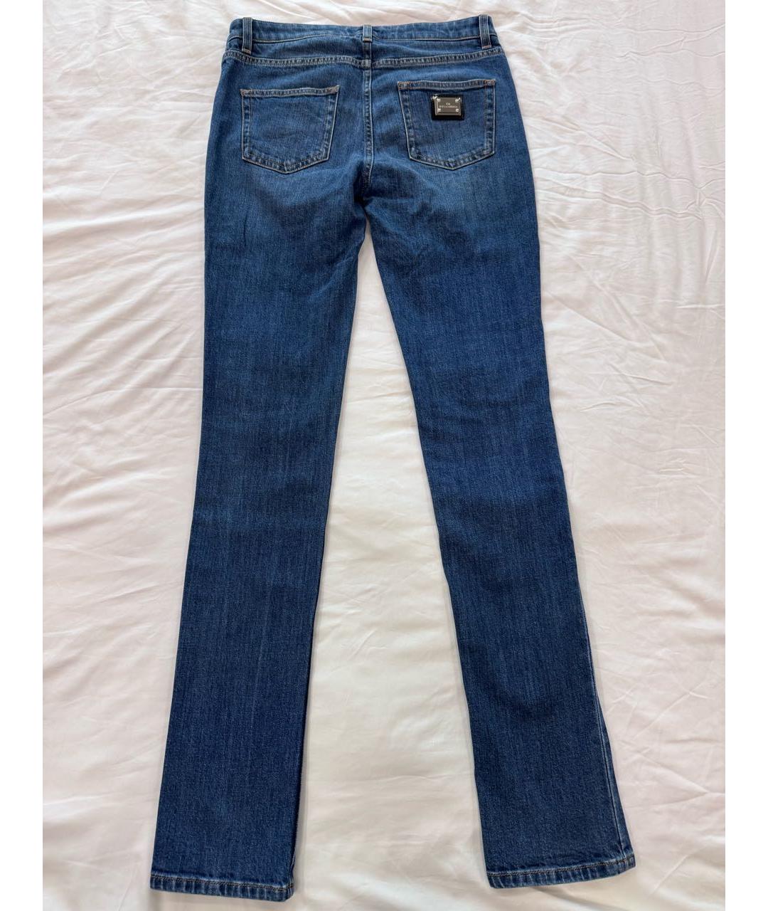 DOLCE&GABBANA Синие хлопковые джинсы слим, фото 2