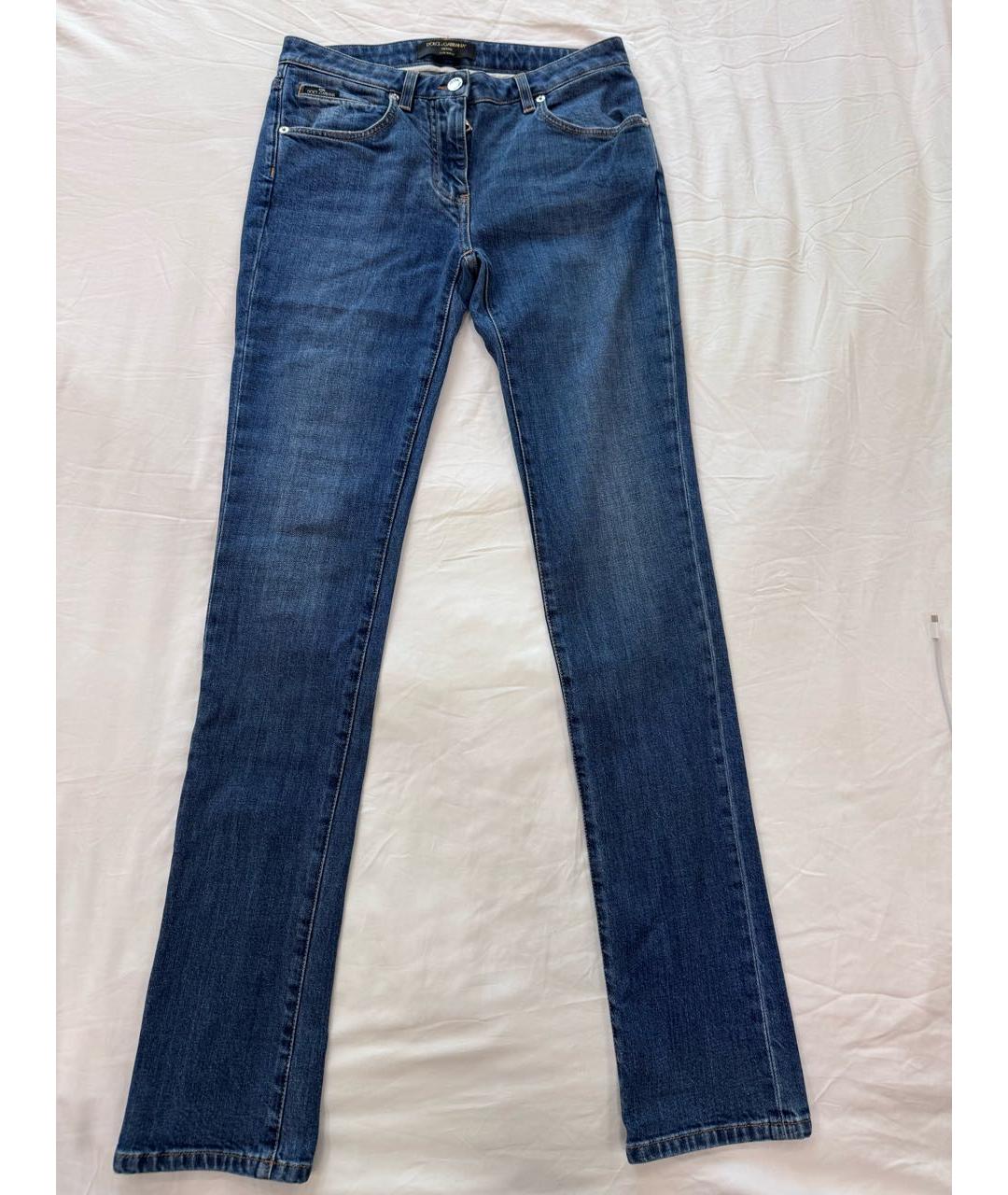 DOLCE&GABBANA Синие хлопковые джинсы слим, фото 6