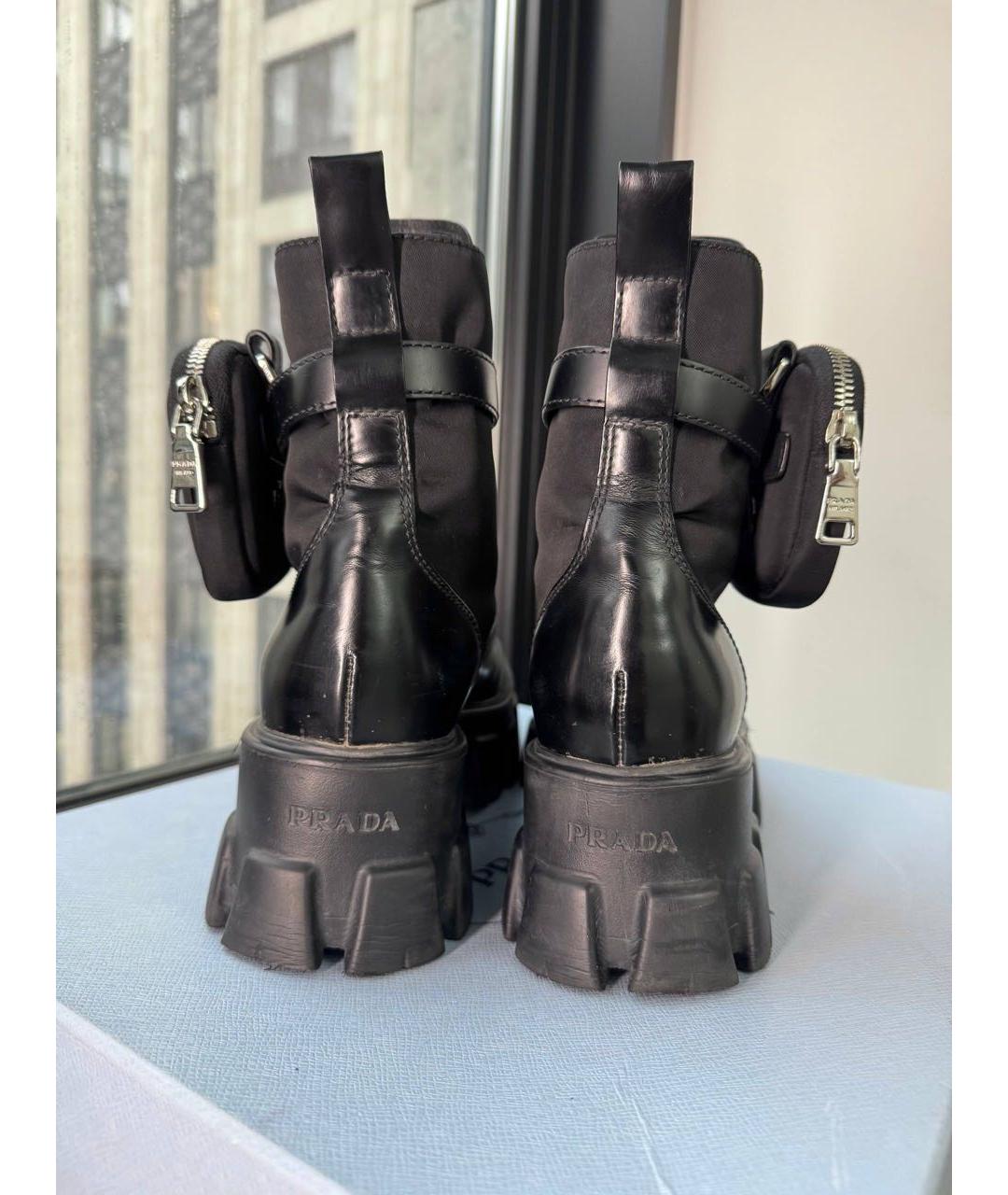 PRADA Черные кожаные ботинки, фото 4