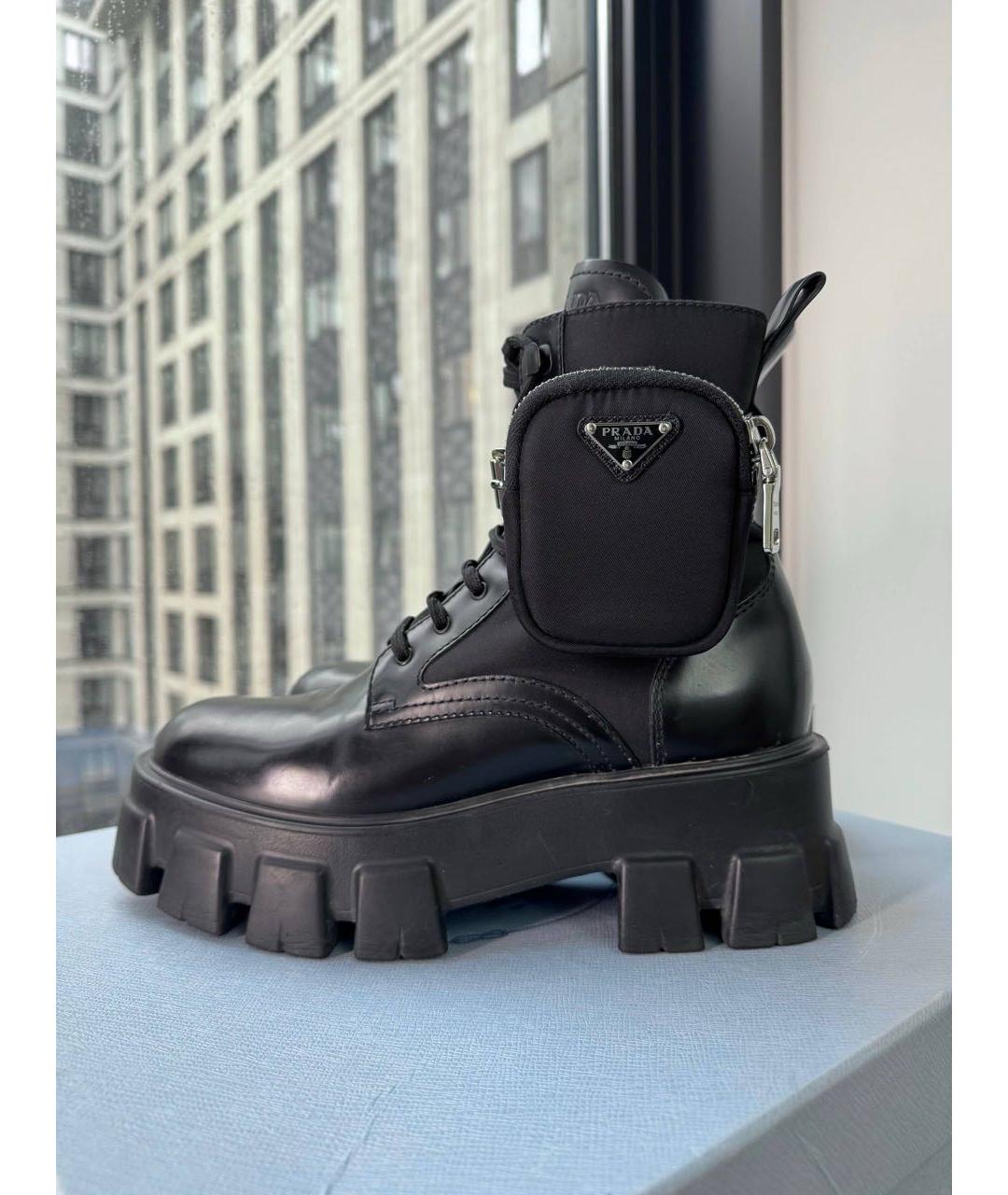 PRADA Черные кожаные ботинки, фото 6