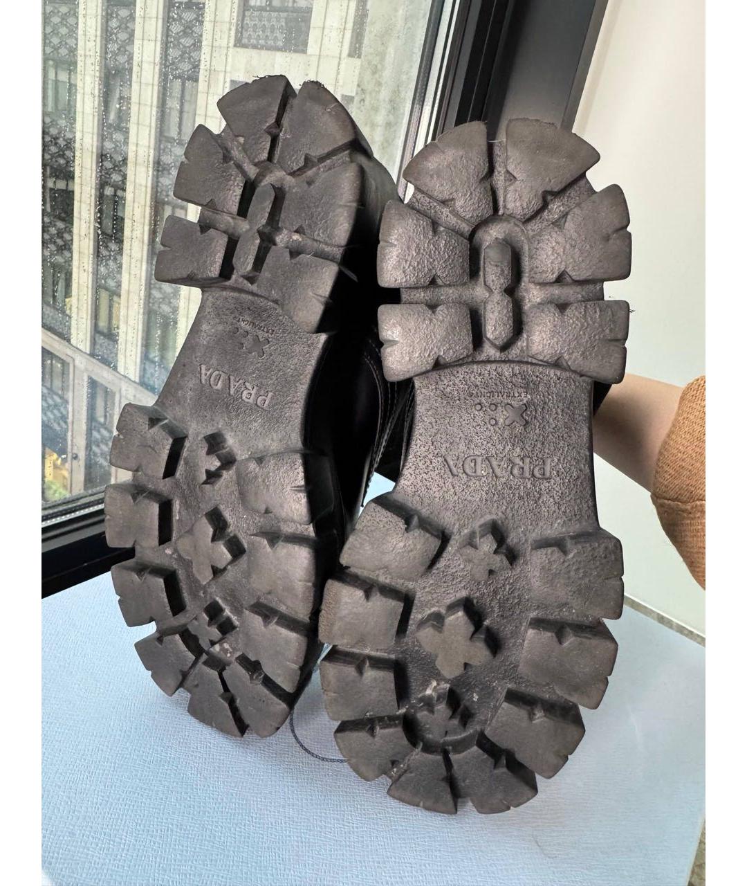 PRADA Черные кожаные ботинки, фото 5