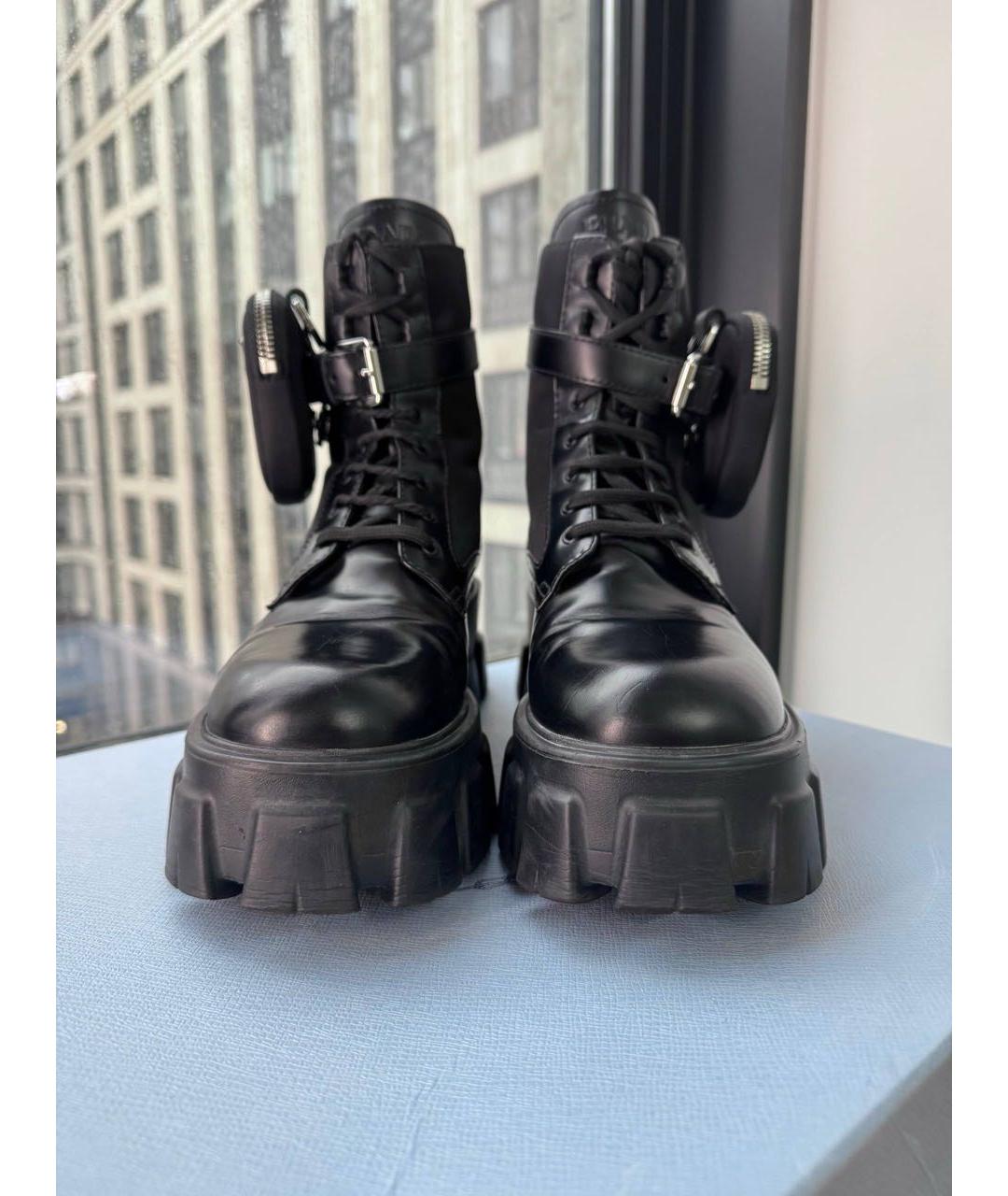 PRADA Черные кожаные ботинки, фото 2