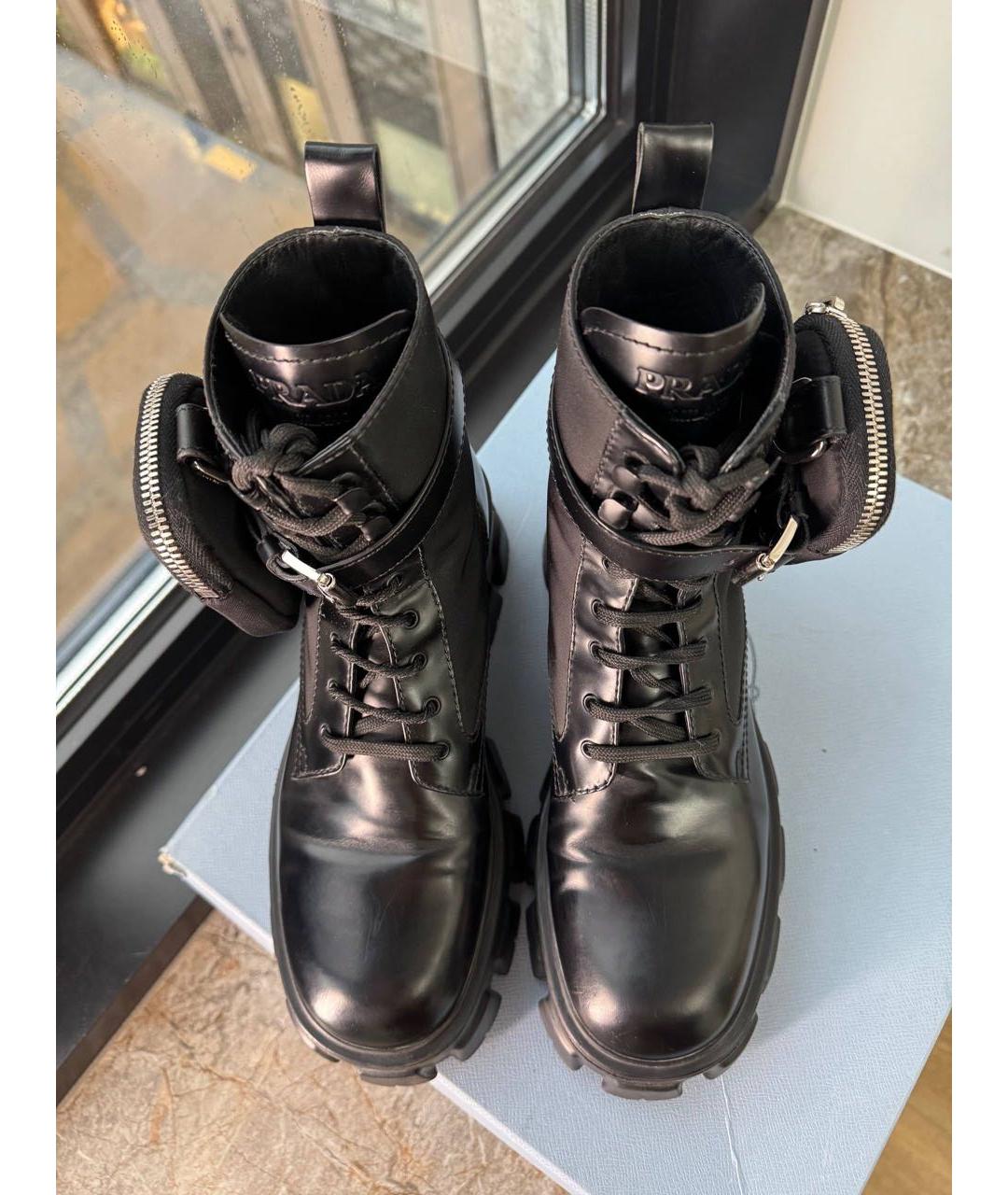 PRADA Черные кожаные ботинки, фото 3