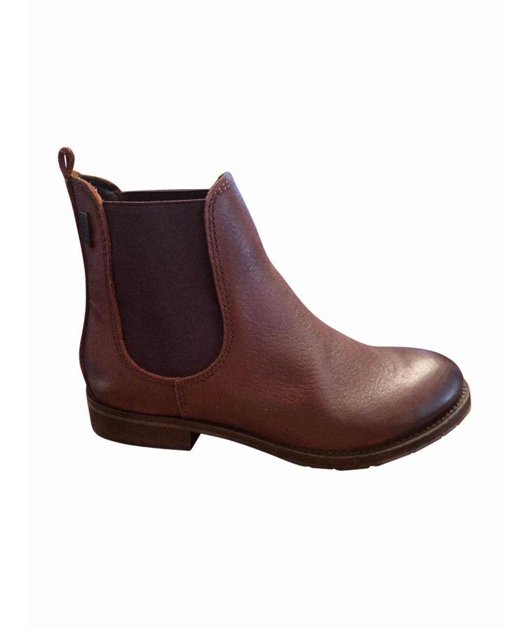BARBOUR Коричневые кожаные полусапоги, фото 1