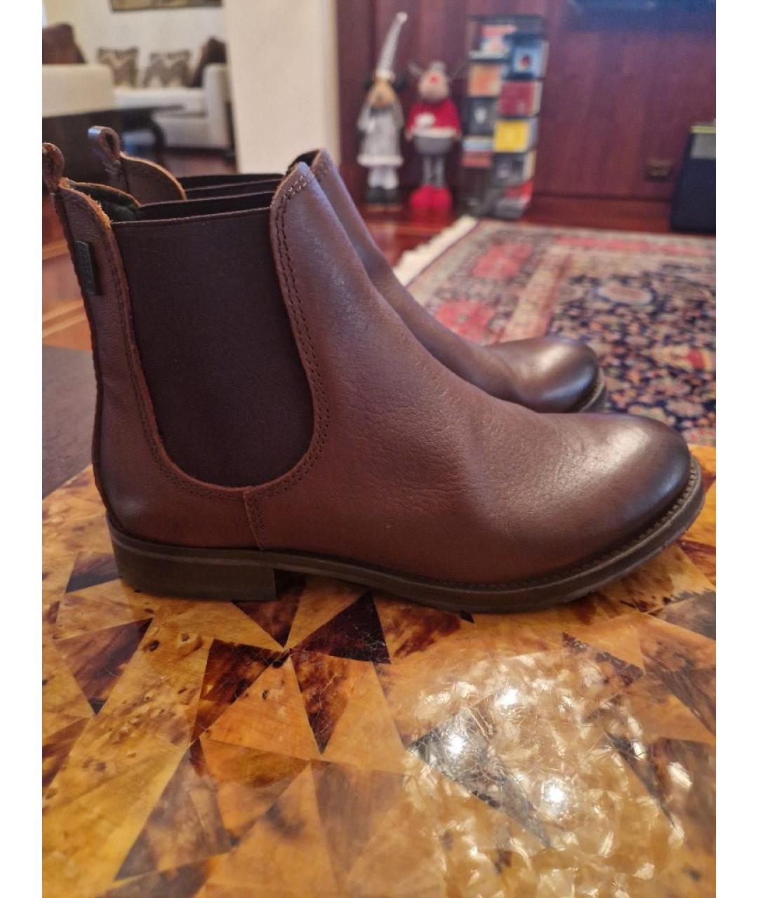 BARBOUR Коричневые кожаные полусапоги, фото 7