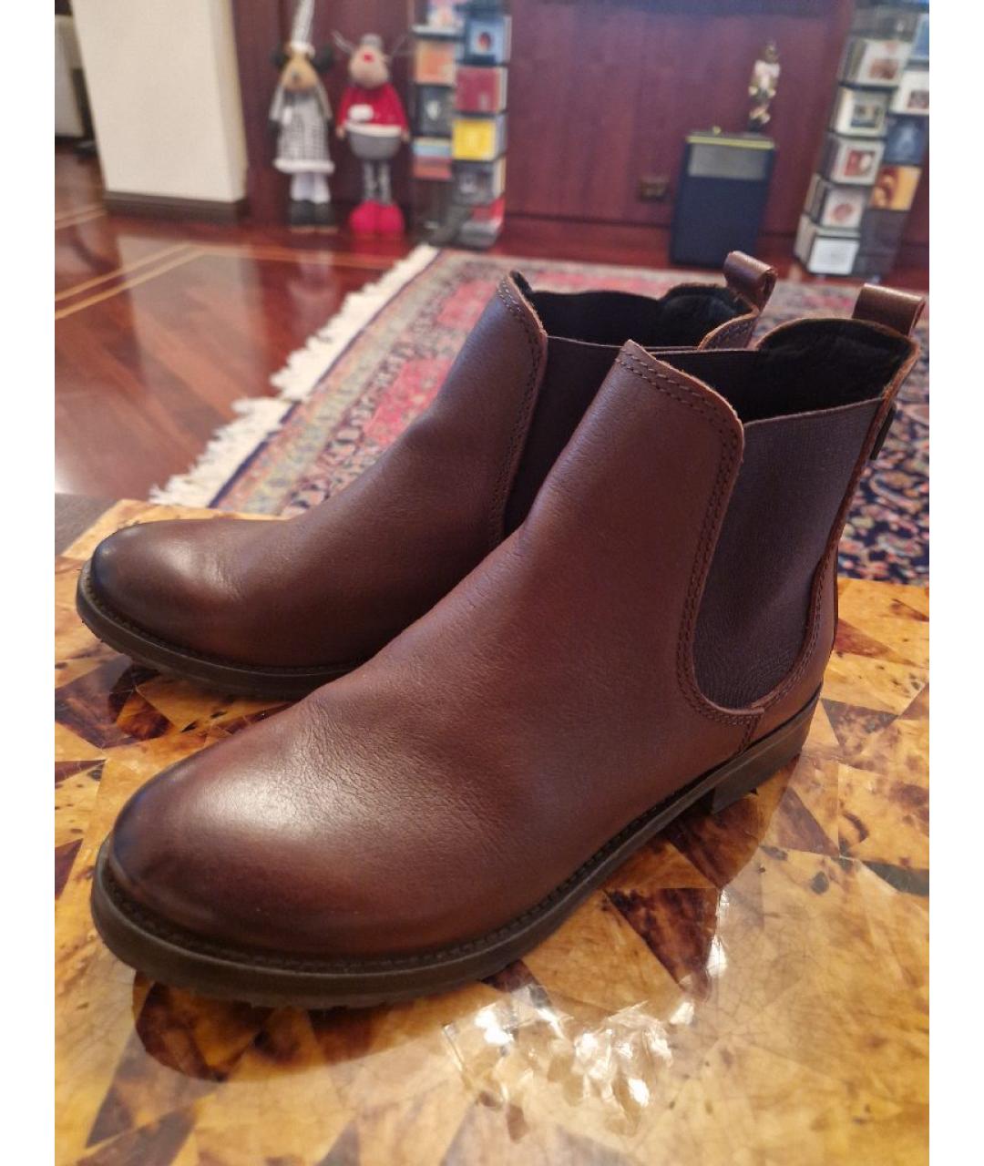 BARBOUR Коричневые кожаные полусапоги, фото 5