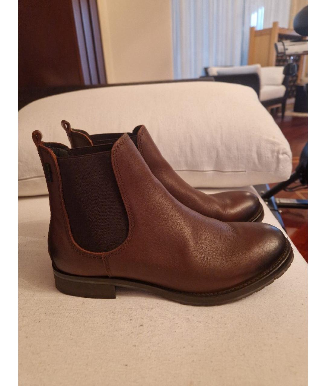 BARBOUR Коричневые кожаные полусапоги, фото 4