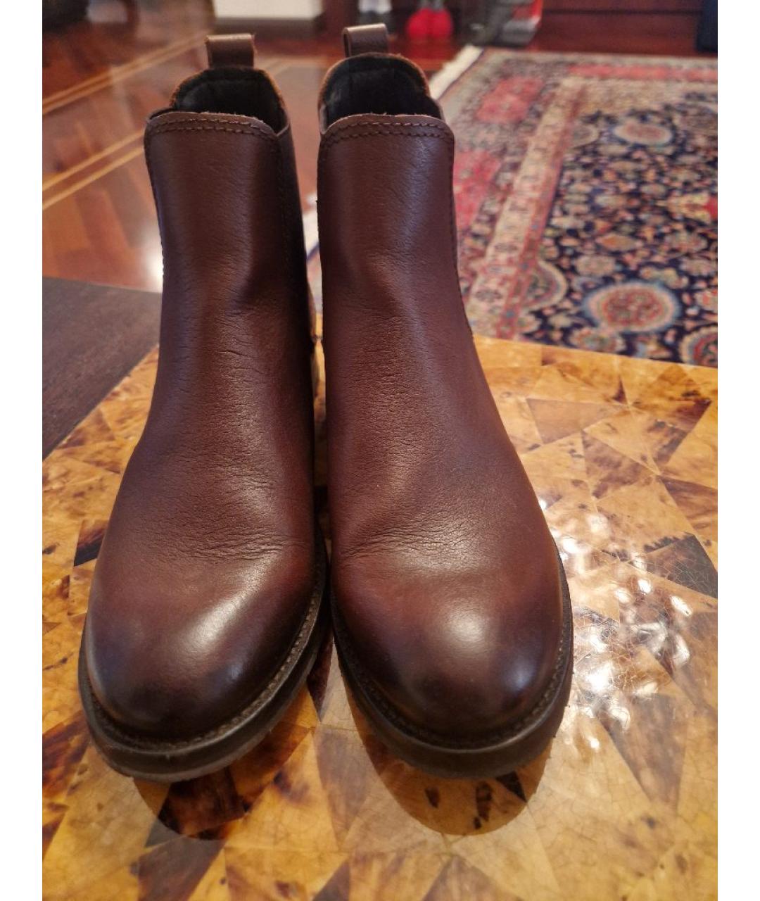 BARBOUR Коричневые кожаные полусапоги, фото 2